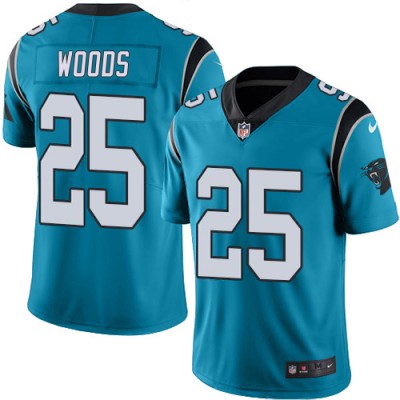 Nike Carolina Panthers #25 Xavier Woods Blue Alternate Men's Stitched NFL Vapor Untouchable Limited Jersey